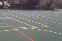 Re-colouring multi use games area sports surfaces finish Re-colouring multi use games area sports surfacing