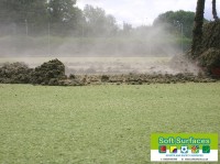 Restoration sand filled synthetic turf surface